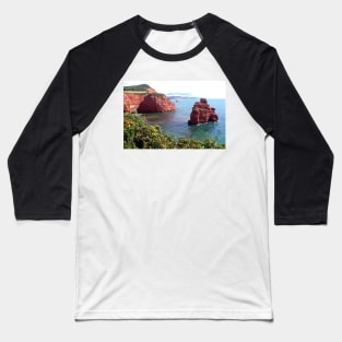 Ladram Bay Jurassic Coast Devon England Baseball T-Shirt